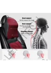 Lenatech Araç Boyun Yastığı Ortopedik (Siyah Kumaş -Yanlar Deri)