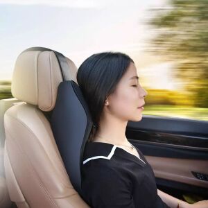 Araç Boyun Yastığı Ortopedik Siyah Kumaş Yanlar Deri ( Citroen Logolu )